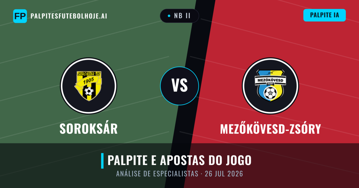 Soroksár vs Mezőkövesd-Zsóry — prognóstico e prévia do jogo