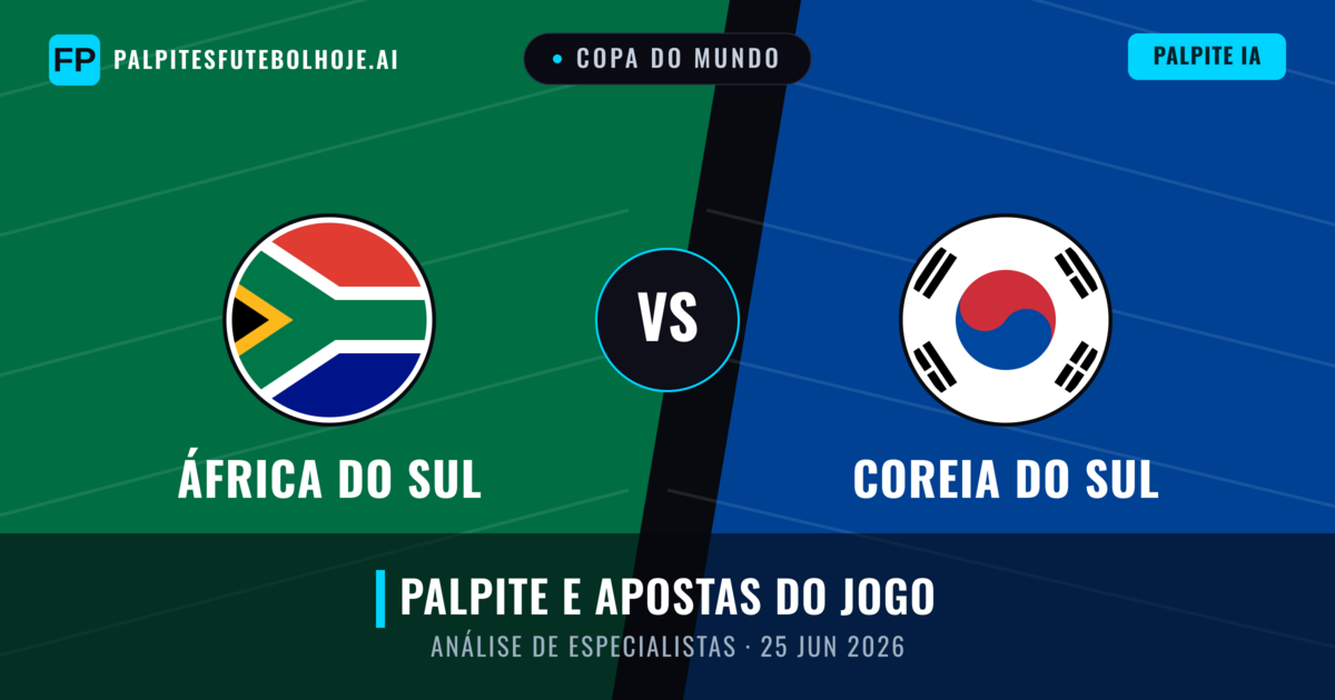 África do Sul vs Coreia do Sul — prognóstico e prévia do jogo