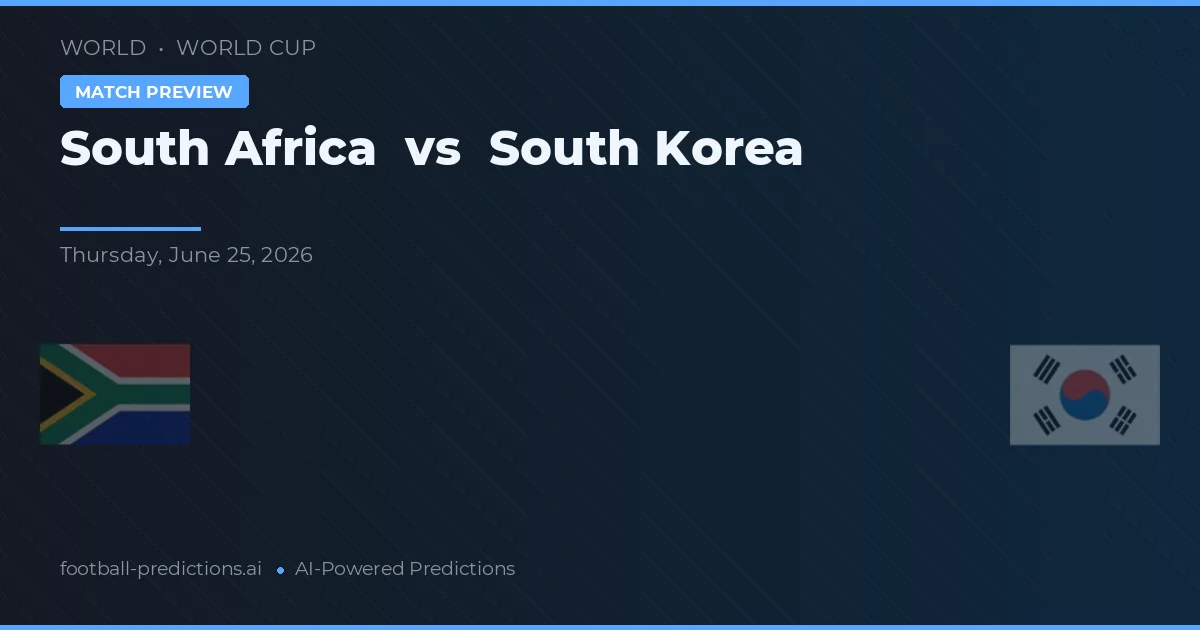 África do Sul vs Coreia do Sul — prognóstico e prévia do jogo