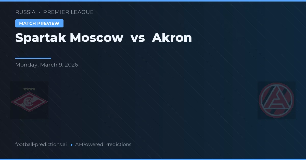 Spartak Moscou vs Akron — prognóstico e prévia do jogo