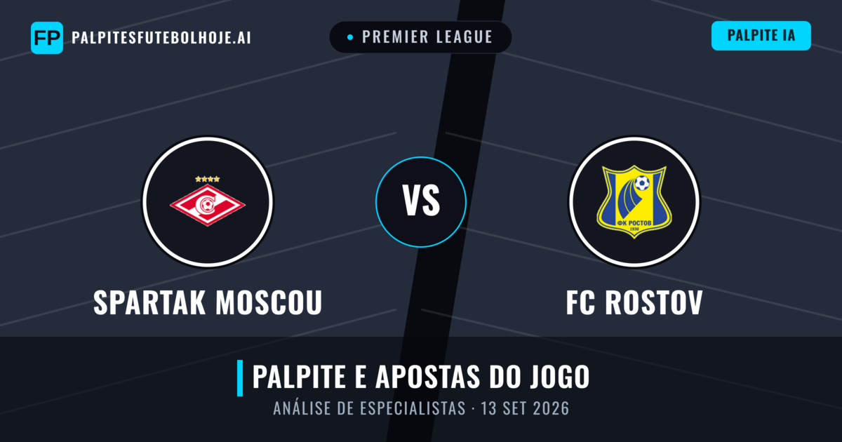 Spartak Moscou vs FC Rostov — prognóstico e prévia do jogo