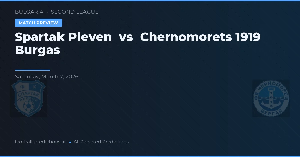 Спартак Плевен vs Chernomorets 1919 Burgas — prognóstico e prévia do jogo