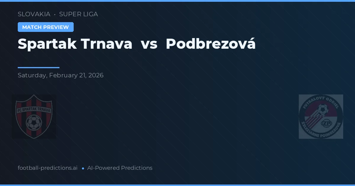 Spartak Trnava vs Podbrezová — prognóstico e prévia do jogo
