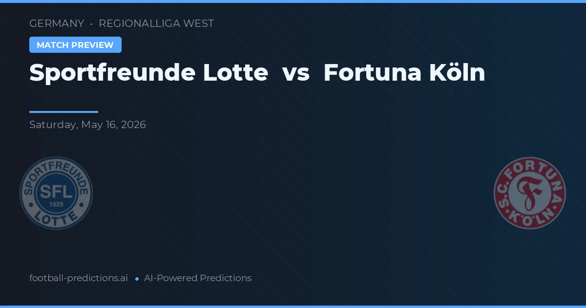 Sportfreunde Lotte vs Fortuna Köln — prognóstico e prévia do jogo