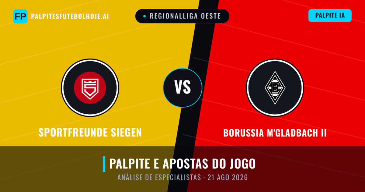 Sportfreunde Siegen vs Borussia M'gladbach II — prognóstico e prévia do jogo