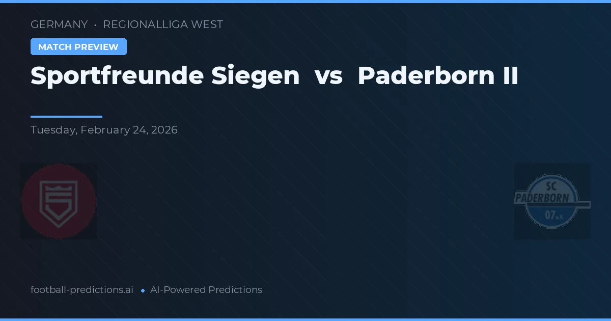 Sportfreunde Siegen vs Paderborn II — prognóstico e prévia do jogo