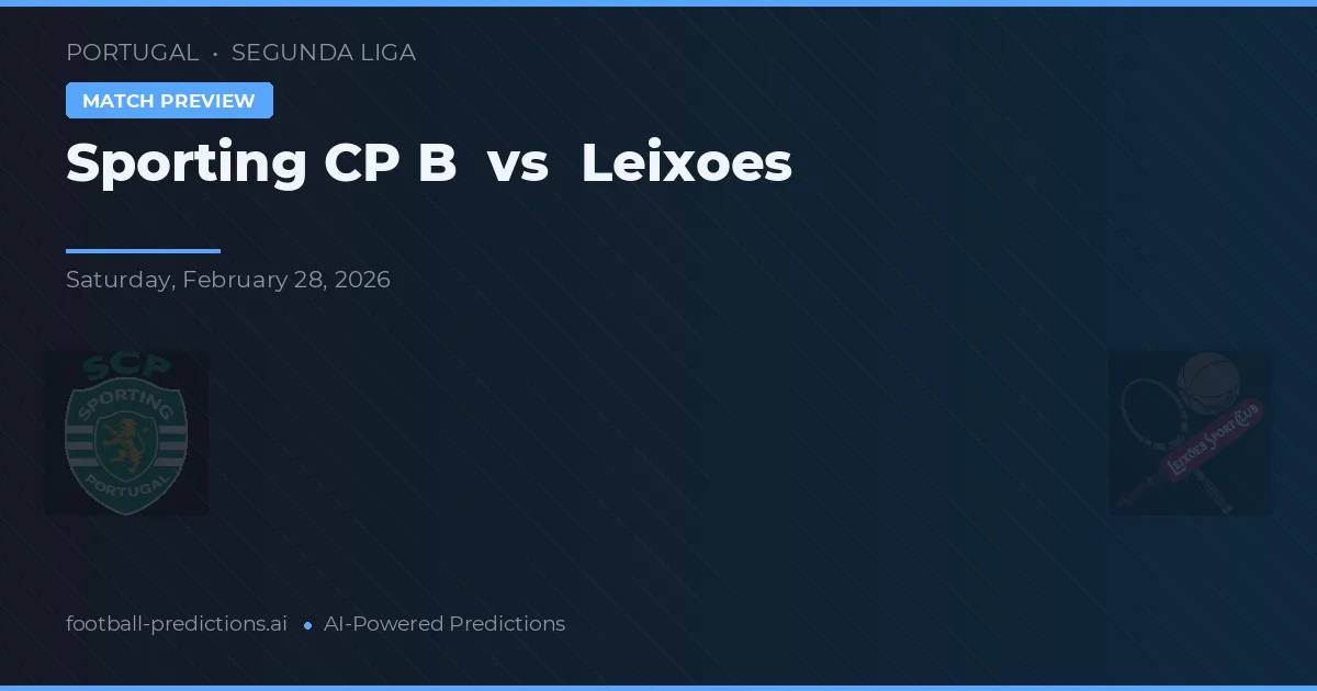 Sporting CP B vs Leixões — prognóstico e prévia do jogo
