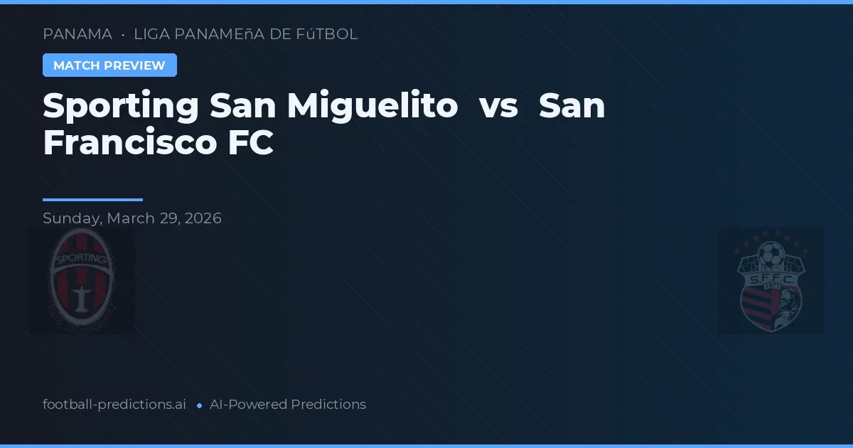 Sporting San Miguelito vs San Francisco FC — prognóstico e prévia do jogo