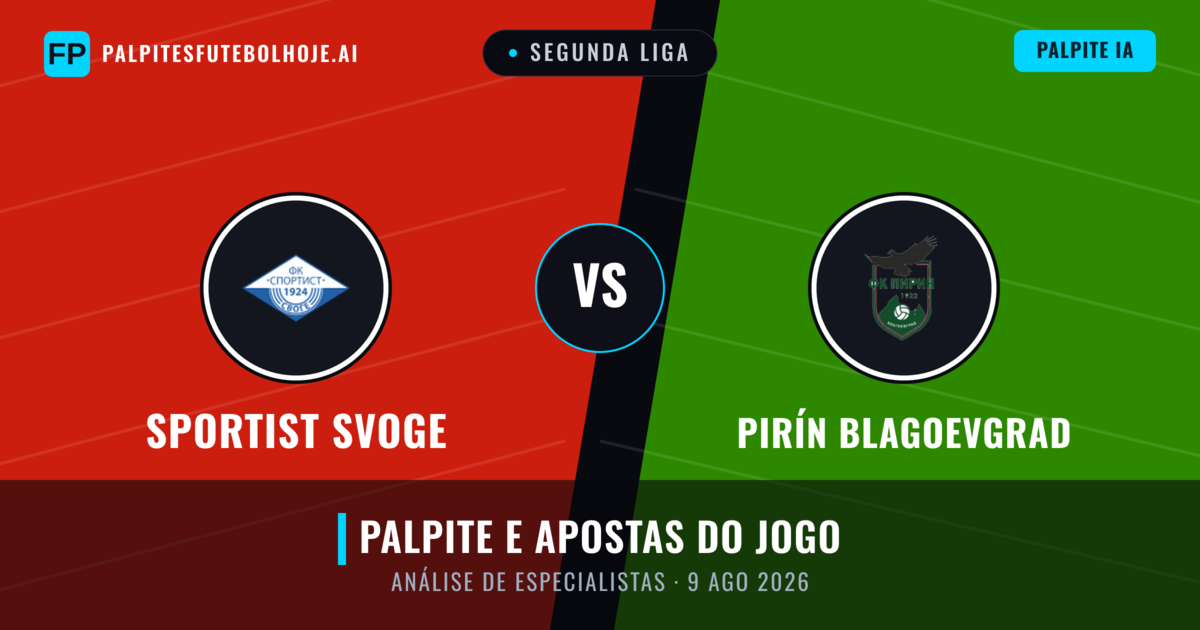 Sportist Svoge vs Pirín Blagoevgrad — prognóstico e prévia do jogo