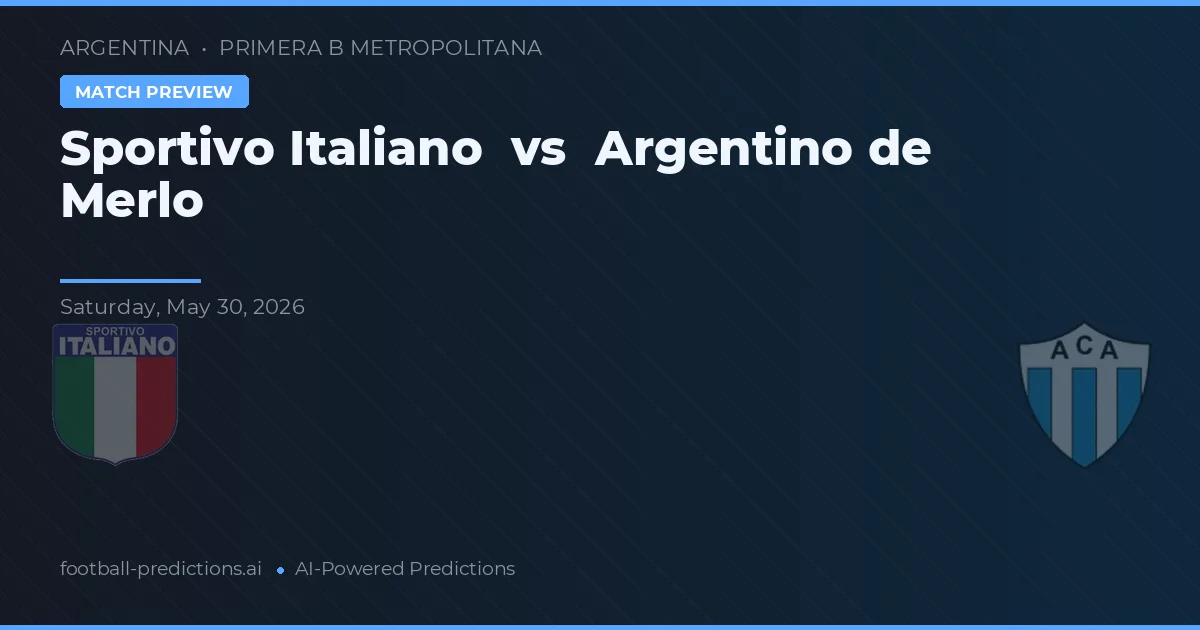 Sportivo Italiano vs Argentino de Merlo — prognóstico e prévia do jogo