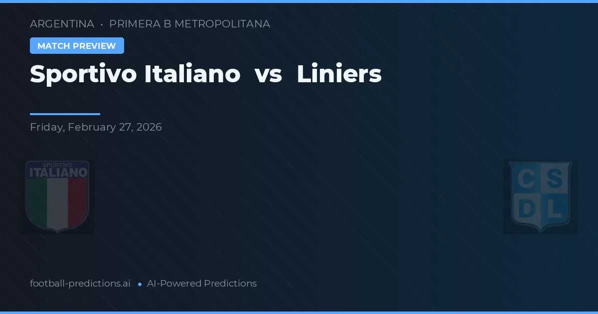 Sportivo Italiano vs Liniers — prognóstico e prévia do jogo