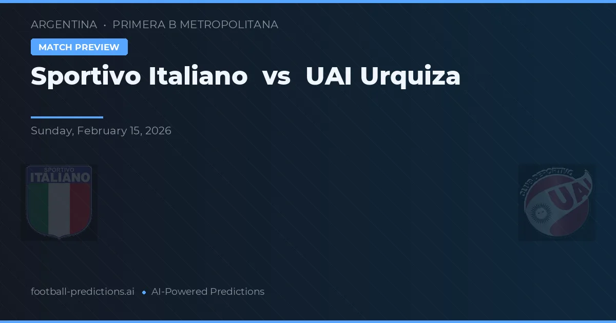 Sportivo Italiano vs UAI Urquiza — prognóstico e prévia do jogo