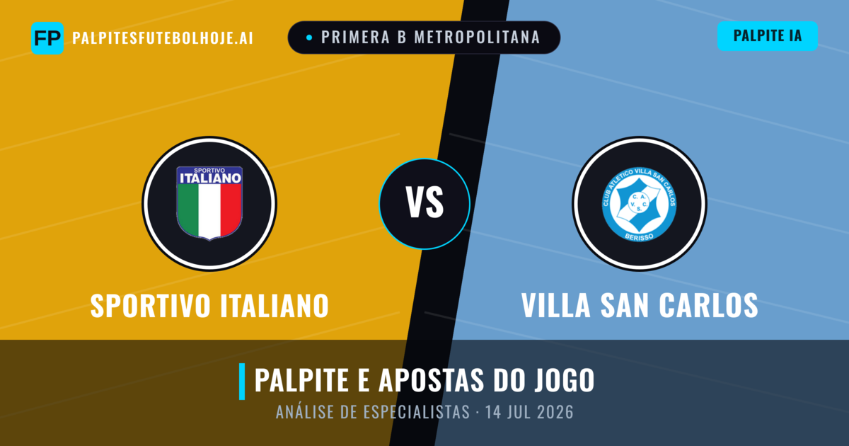 Sportivo Italiano vs Villa San Carlos — prognóstico e prévia do jogo