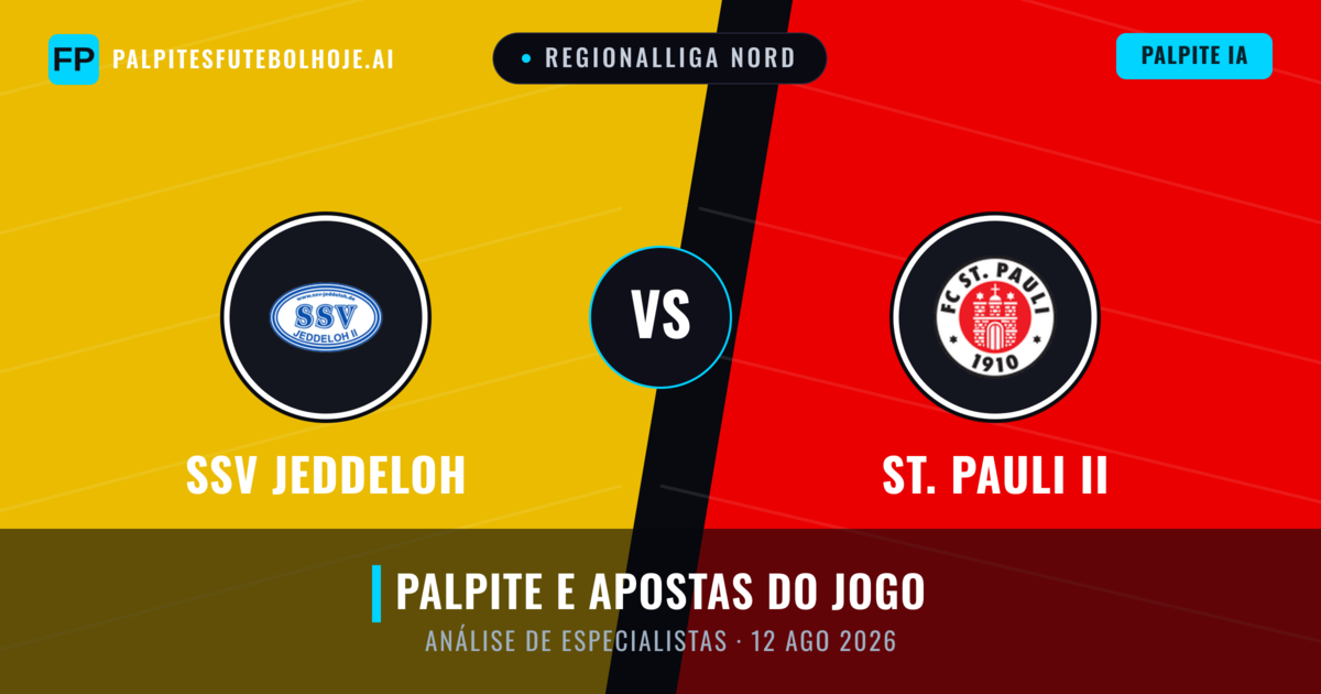 SSV Jeddeloh vs St. Pauli II — prognóstico e prévia do jogo