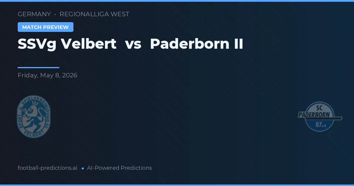 SSVg Velbert vs Paderborn II — prognóstico e prévia do jogo