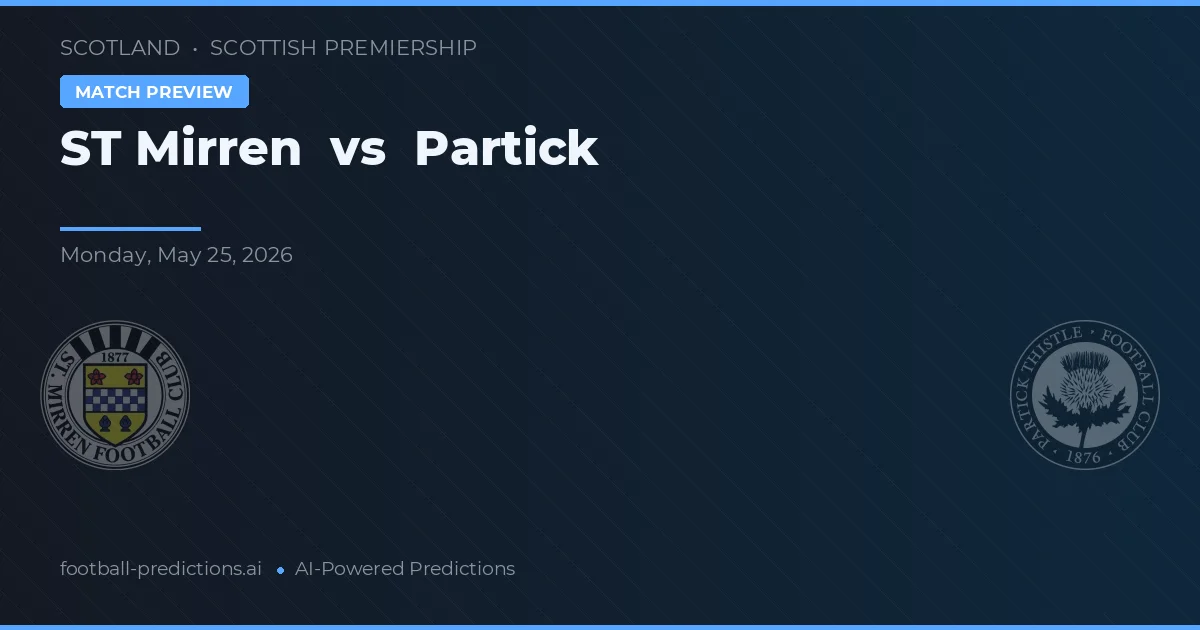 St Mirren vs Partick Thistle — prognóstico e prévia do jogo