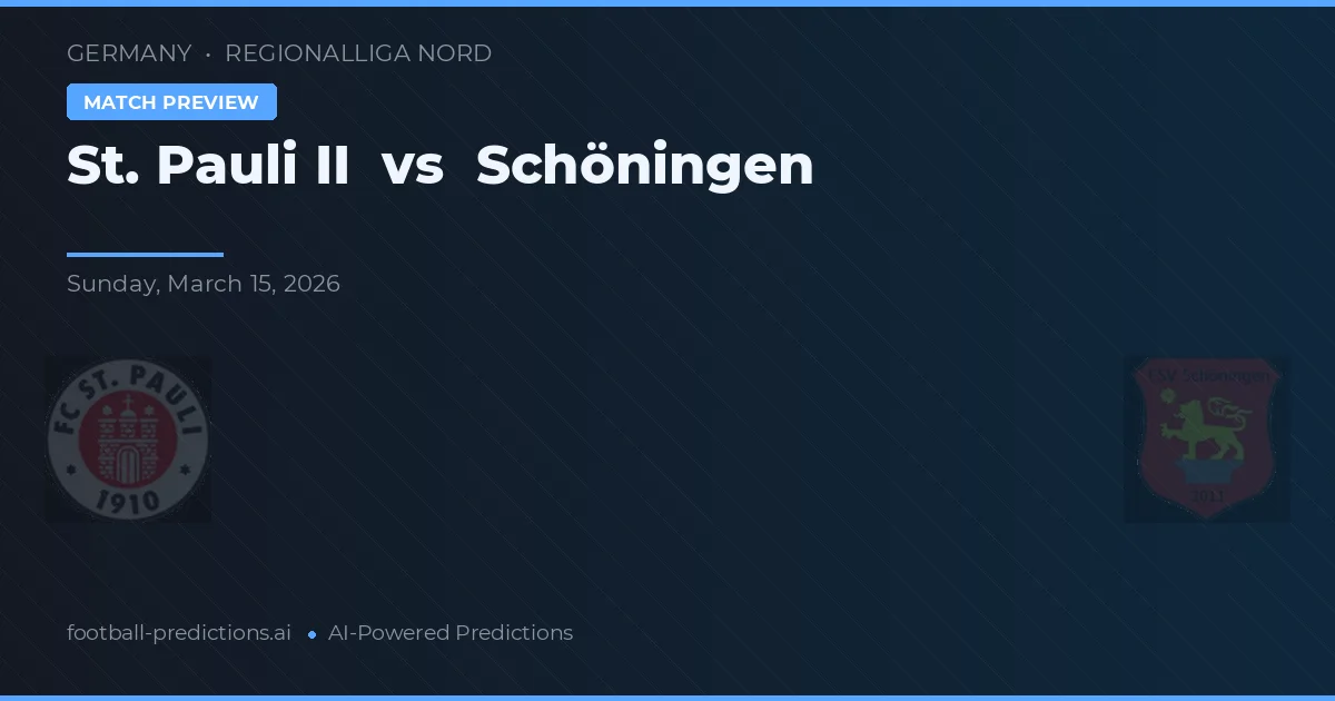 St. Pauli II vs Schöningen — prognóstico e prévia do jogo