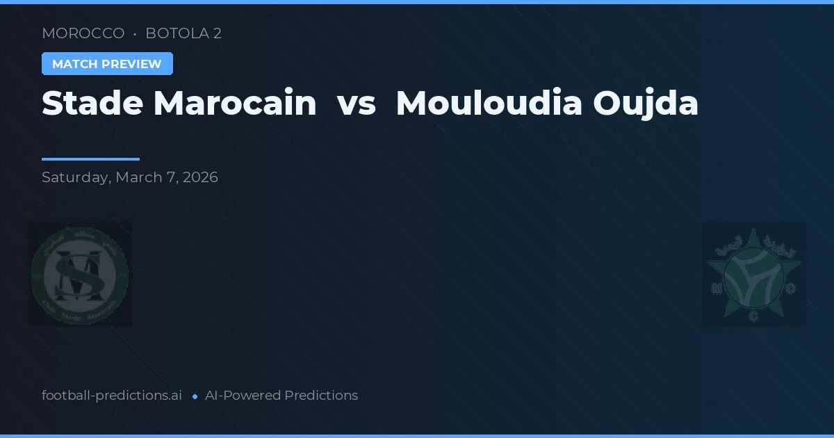 Stade Marroquino vs Mouloudia Oujda — prognóstico e prévia do jogo