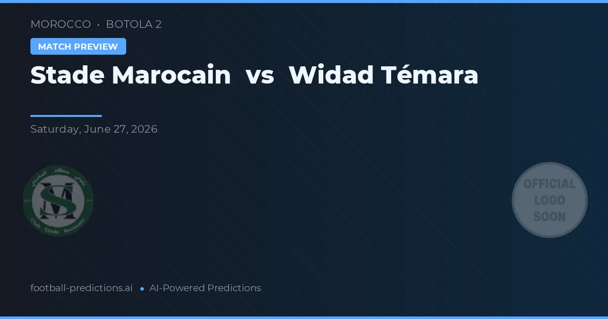Stade Marroquino vs Widad Témara — prognóstico e prévia do jogo