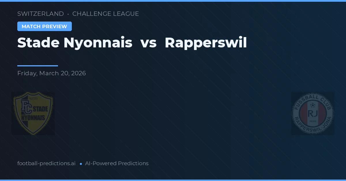 Stade Nyonnais vs Rapperswil — prognóstico e prévia do jogo