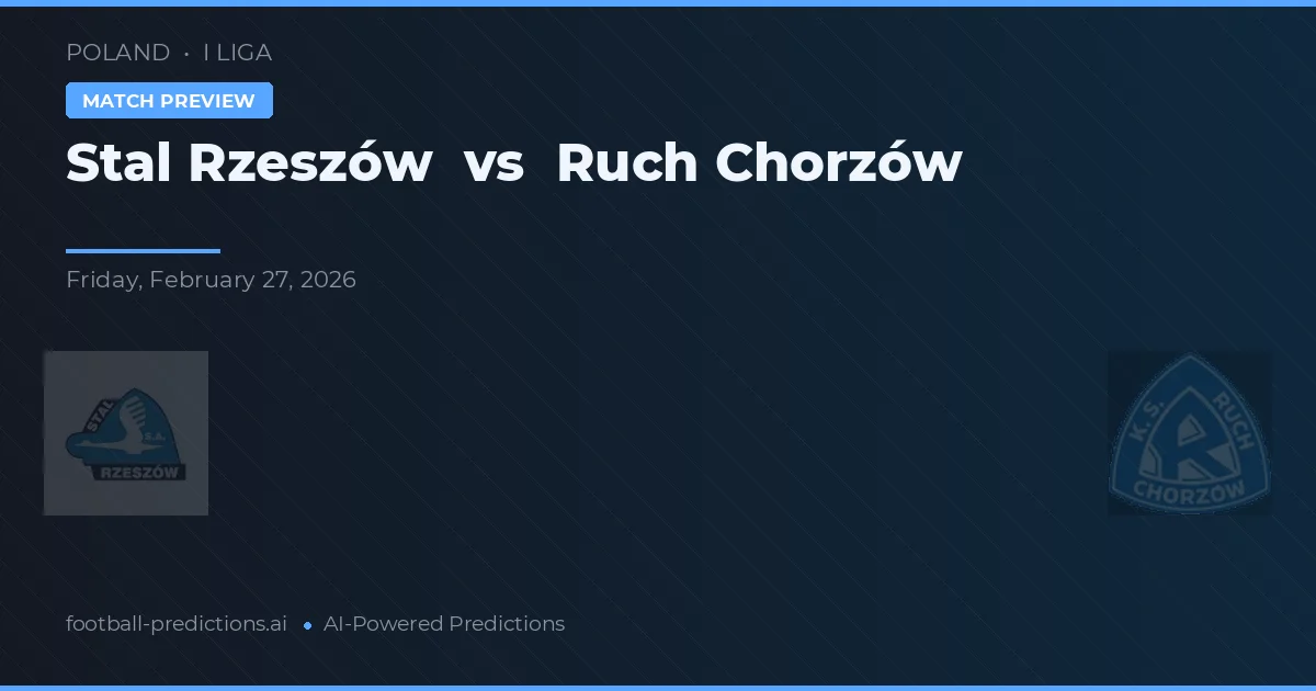 Stal Rzeszów vs Ruch Chorzów — prognóstico e prévia do jogo