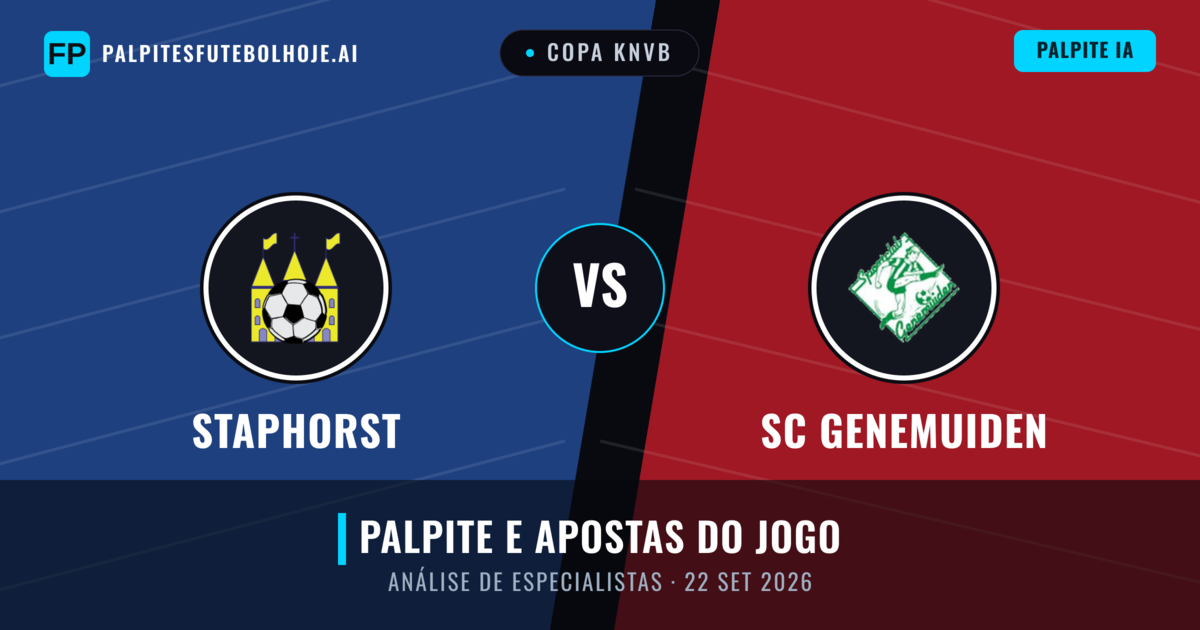 Staphorst vs SC Genemuiden — prognóstico e prévia do jogo