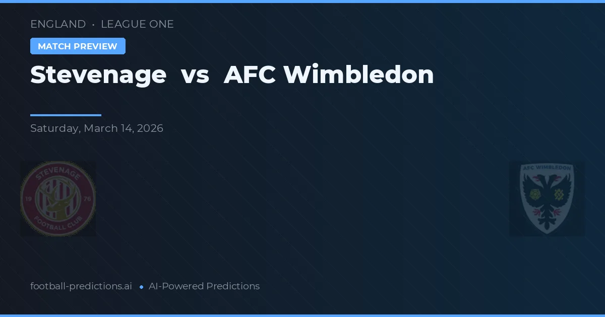 Stevenage vs AFC Wimbledon — prognóstico e prévia do jogo