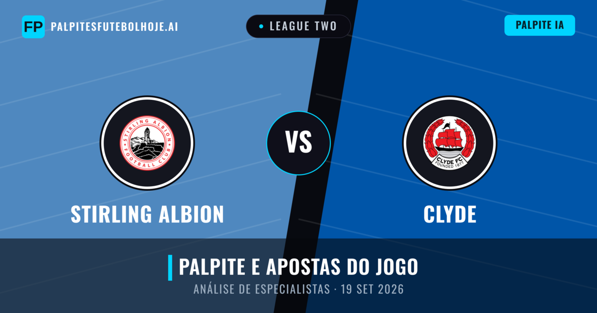 Stirling Albion vs Clyde — prognóstico e prévia do jogo