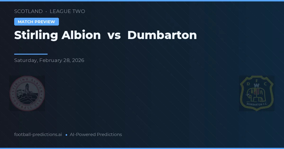 Stirling Albion vs Dumbarton — prognóstico e prévia do jogo