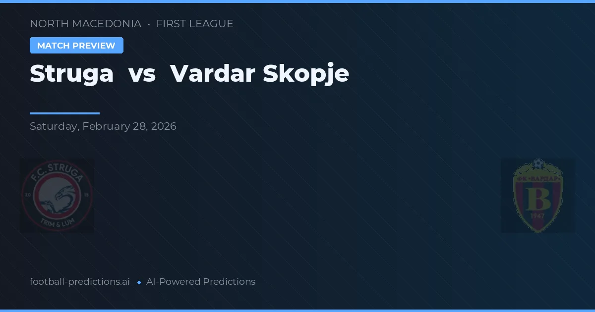 Struga vs Vardar Skopje — prognóstico e prévia do jogo