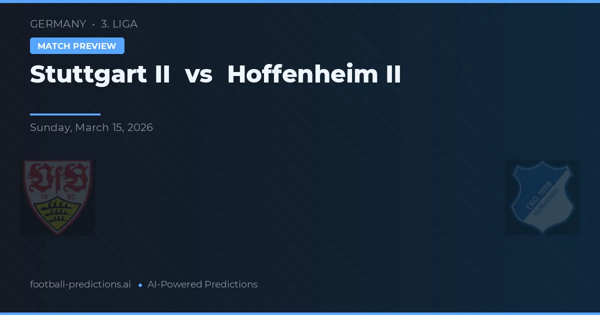 Stuttgart II vs Hoffenheim II — prognóstico e prévia do jogo