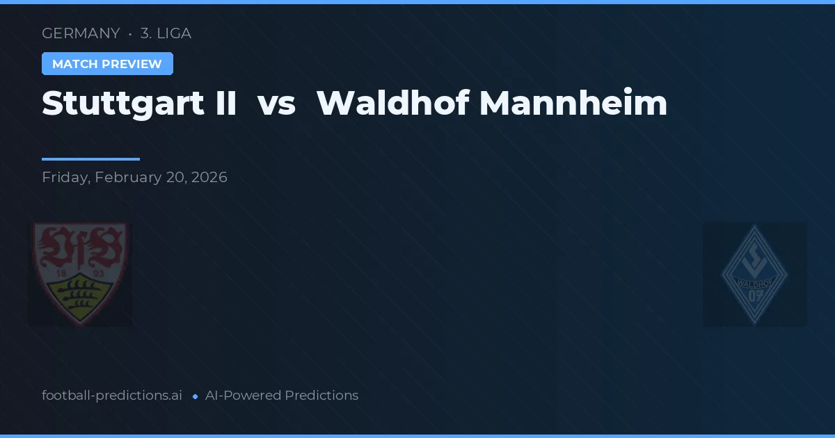 Stuttgart II vs Waldhof Mannheim — prognóstico e prévia do jogo