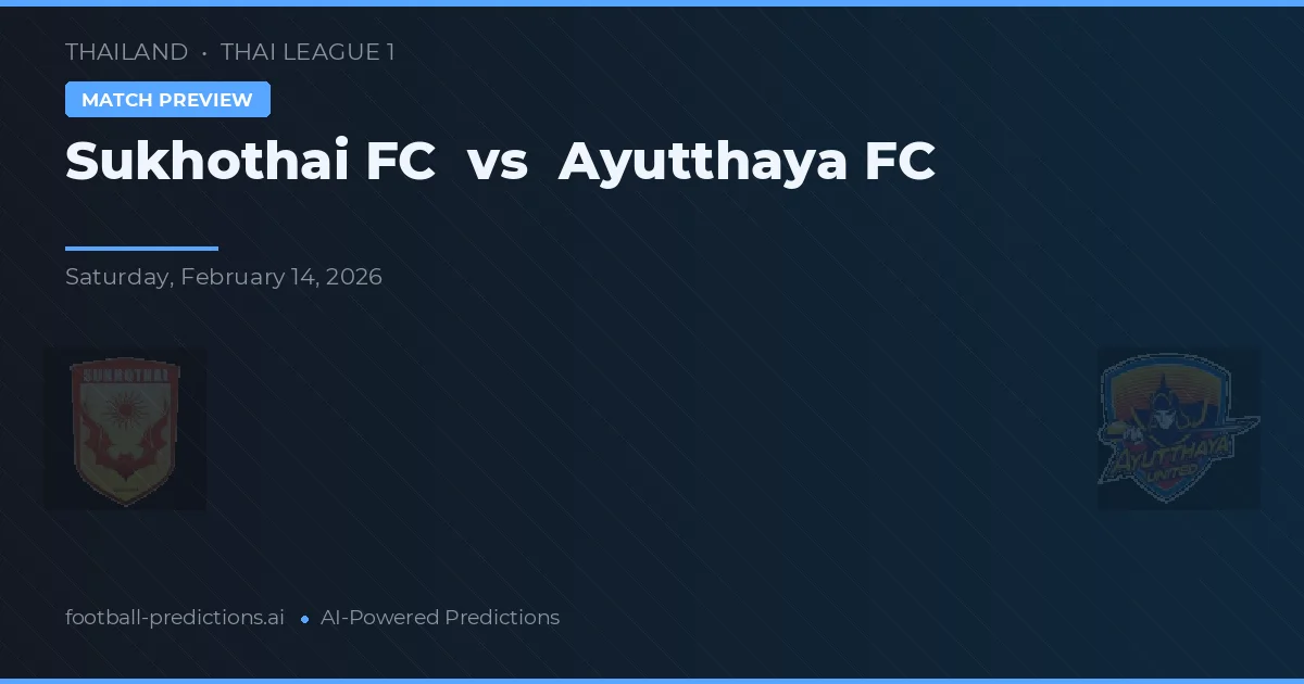 Sukhothai FC vs Ayutthaya FC — prognóstico e prévia do jogo