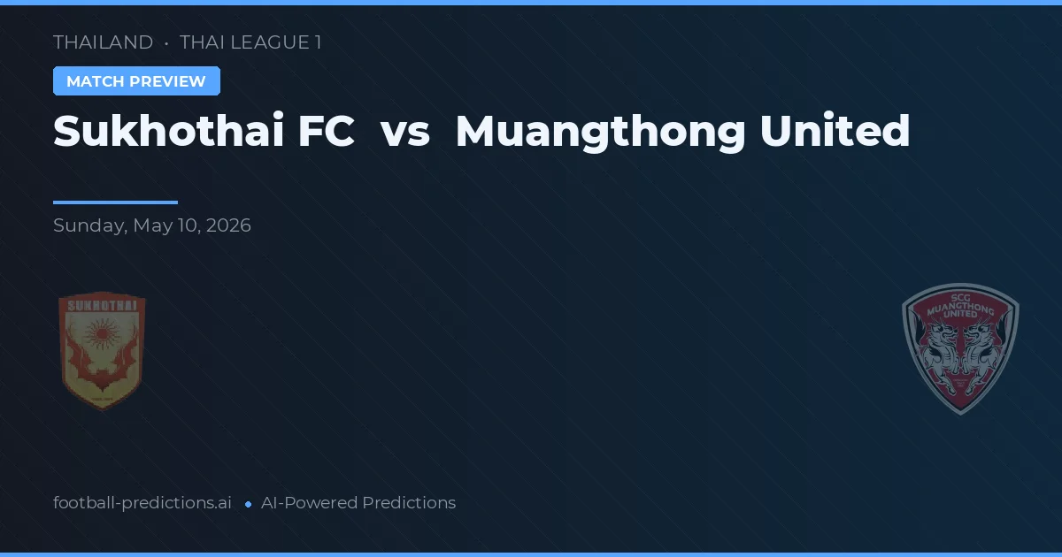 Sukhothai FC vs Muangthong United — prognóstico e prévia do jogo