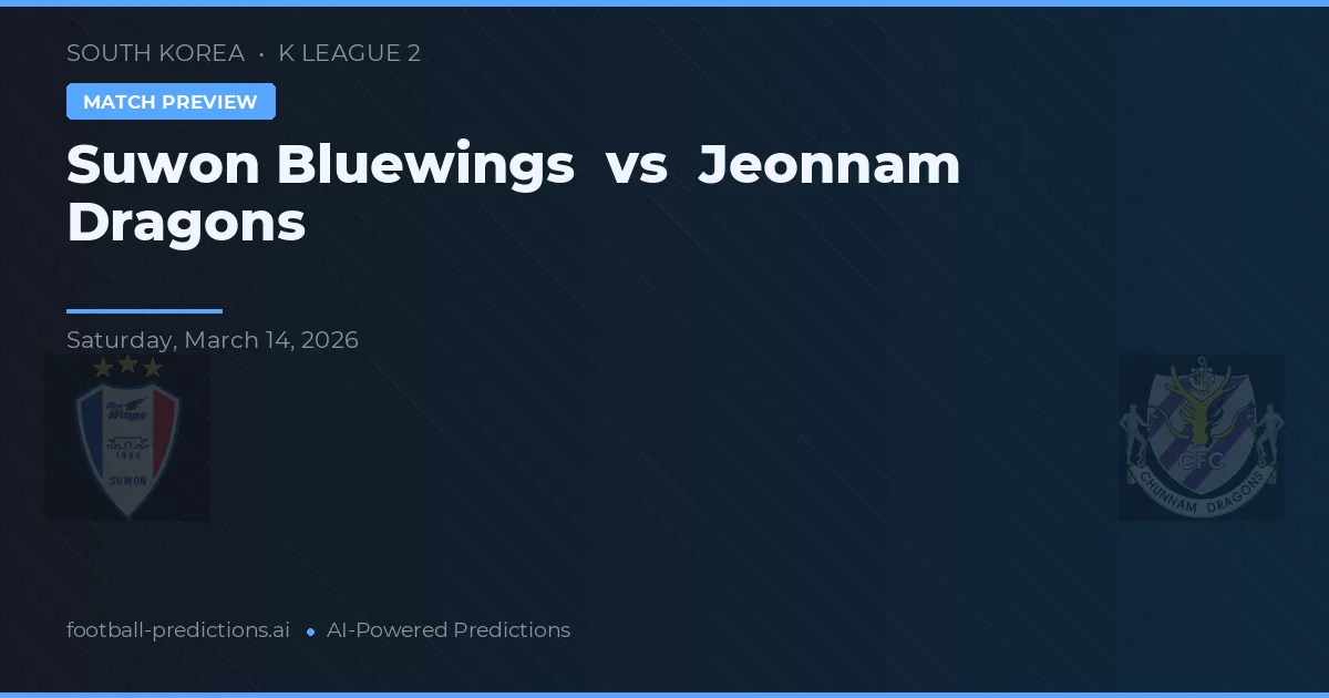 Suwon Bluewings vs Dragões de Jeonnam — prognóstico e prévia do jogo