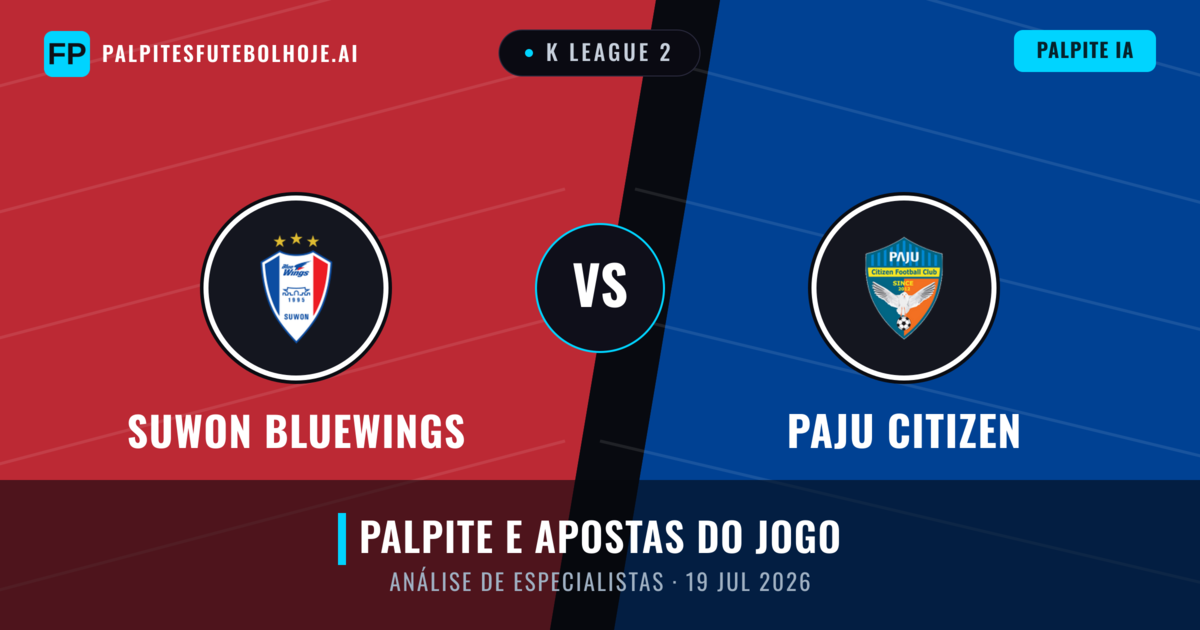 Suwon Bluewings vs Paju Citizen — prognóstico e prévia do jogo