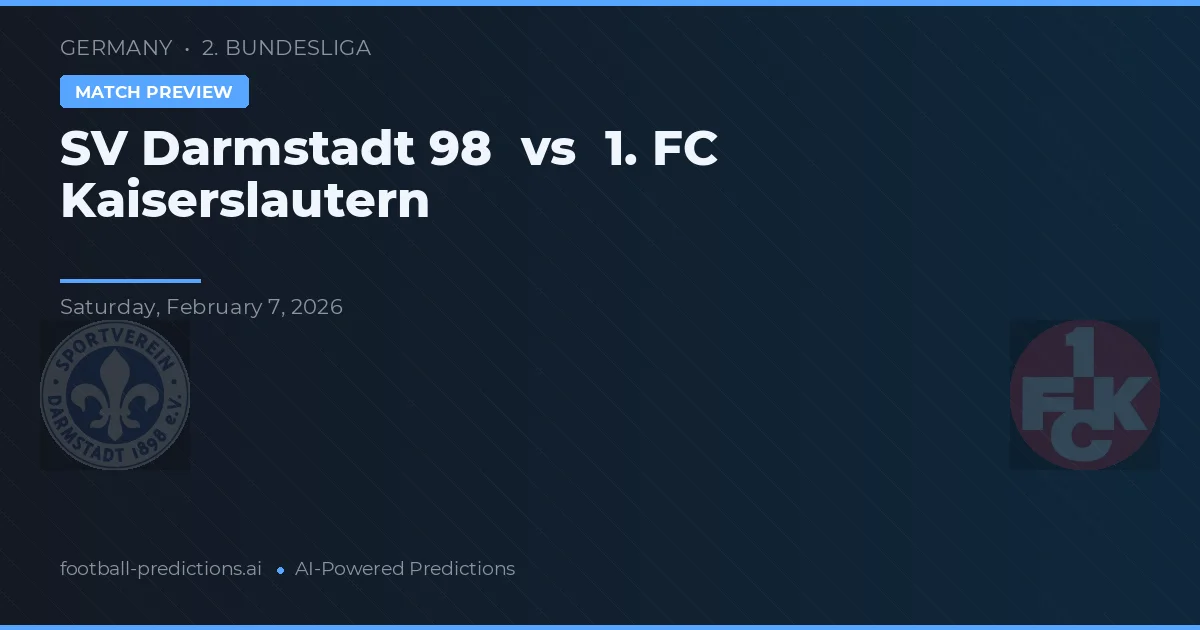 SV Darmstadt 98 vs 1. FC Kaiserslautern — prognóstico e prévia do jogo