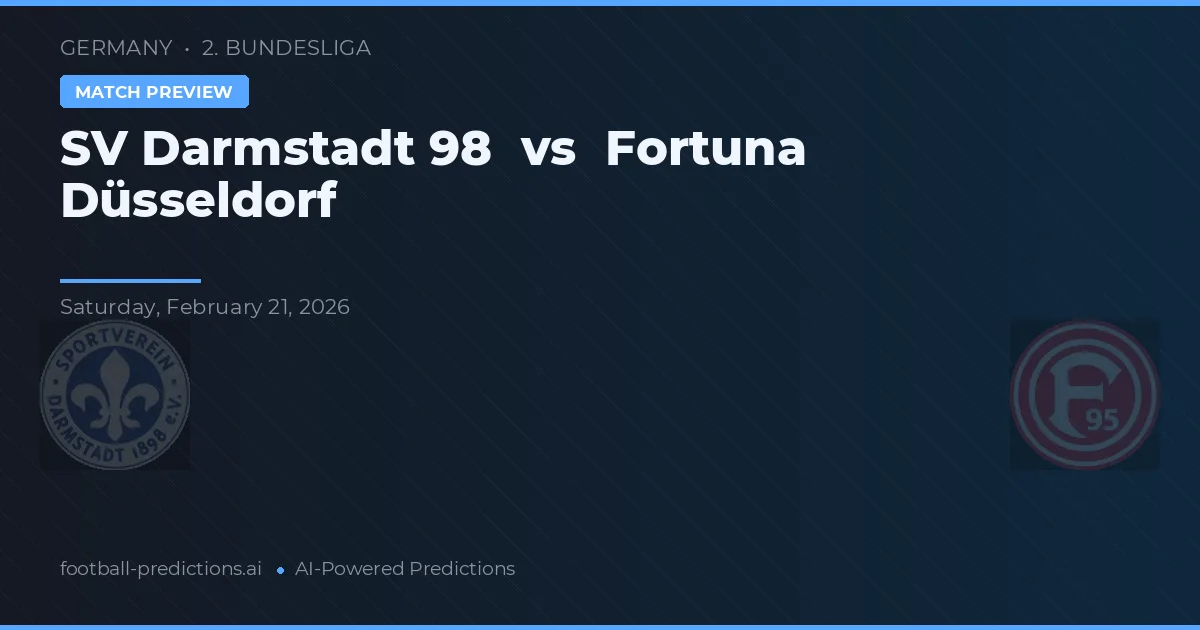 SV Darmstadt 98 vs Fortuna Düsseldorf — prognóstico e prévia do jogo