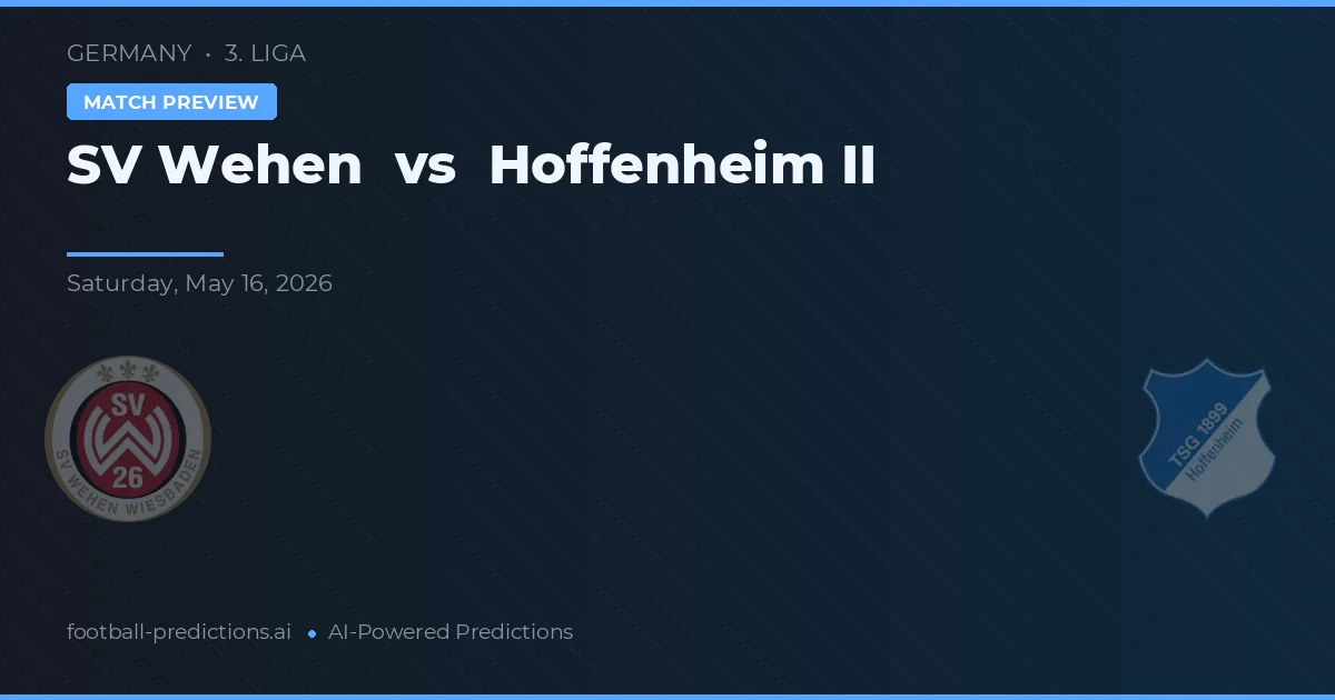 SV Wehen vs Hoffenheim II — prognóstico e prévia do jogo