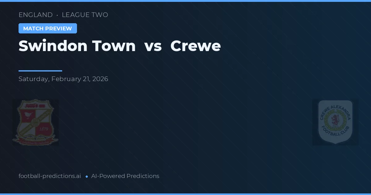 Swindon Town vs Crewe — prognóstico e prévia do jogo