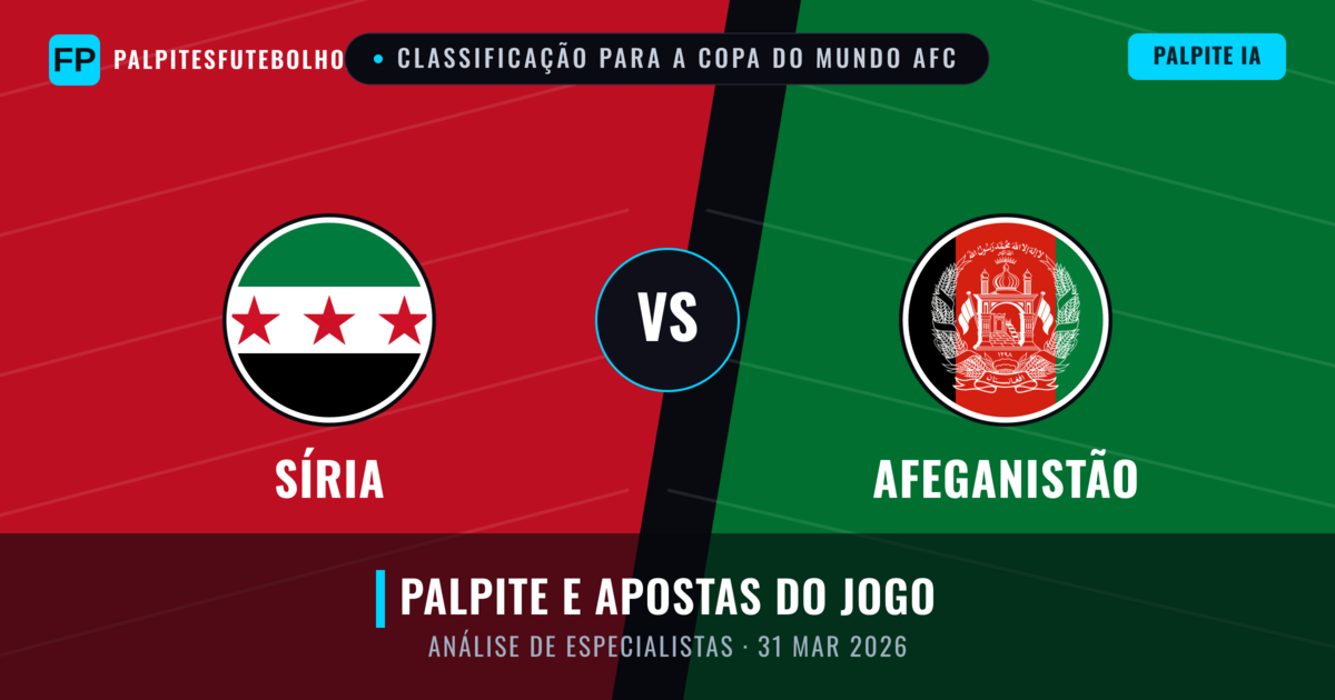 Síria vs Afeganistão — prognóstico e prévia do jogo