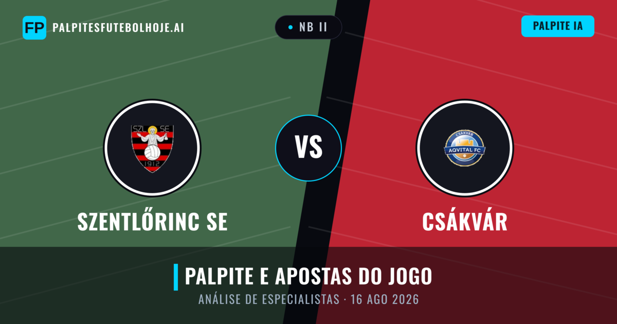 Szentlőrinc SE vs Csákvár — prognóstico e prévia do jogo