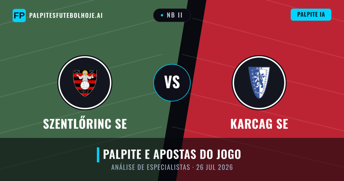 Szentlőrinc SE vs Karcag SE — prognóstico e prévia do jogo