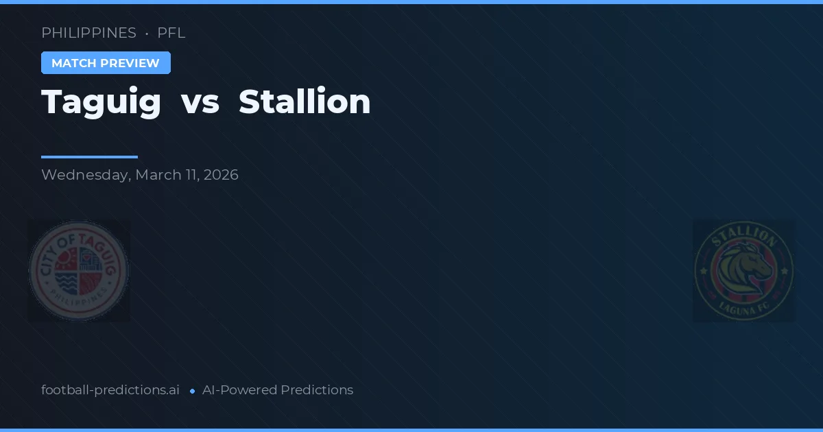 Taguig vs Stallion — prognóstico e prévia do jogo