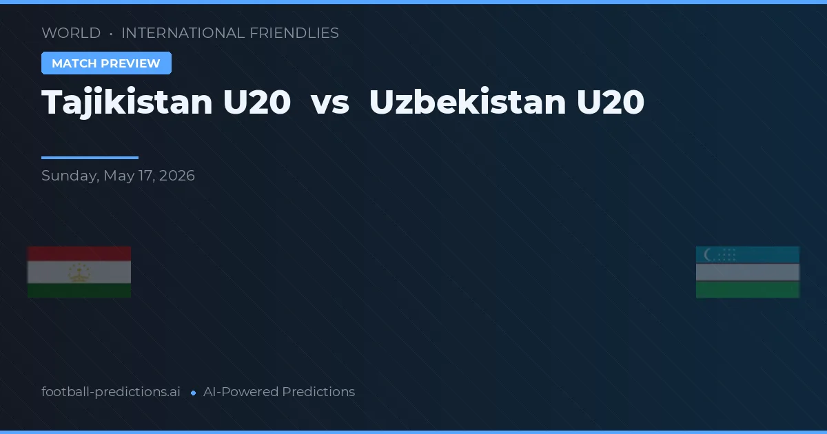 Tajikistan U20 vs Uzbekistan U20 — prognóstico e prévia do jogo