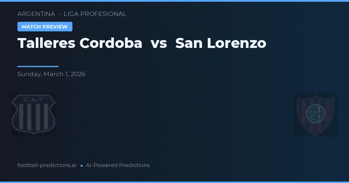Talleres Córdoba vs San Lorenzo — prognóstico e prévia do jogo