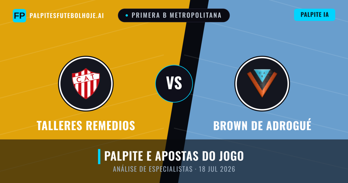 Talleres Remedios vs Brown de Adrogué — prognóstico e prévia do jogo