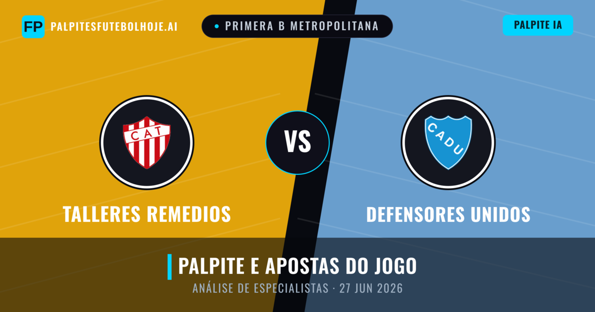 Talleres Remedios vs Defensores Unidos — prognóstico e prévia do jogo