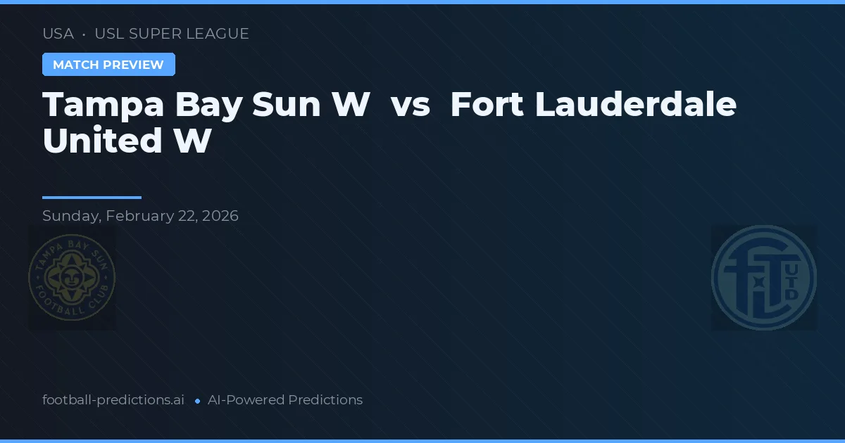 Tampa Bay Sun W vs Fort Lauderdale United W — prognóstico e prévia do jogo