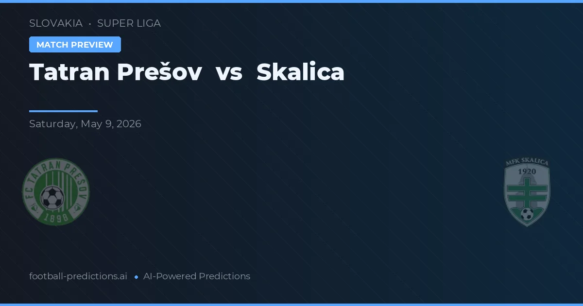 Tatran Prešov vs Skalica — prognóstico e prévia do jogo